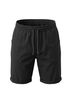 New  Utcoco Men's Black Casual Stretch Shorts XXL Elastic Waist Drawstring